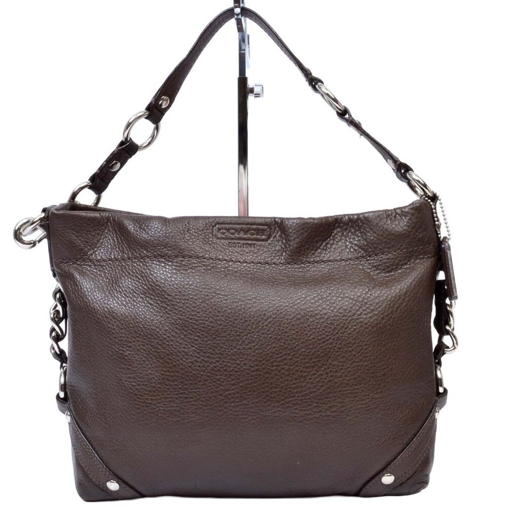 AUTHENTIC COACH CARLY Shoulder Bag Brown Leather F15251